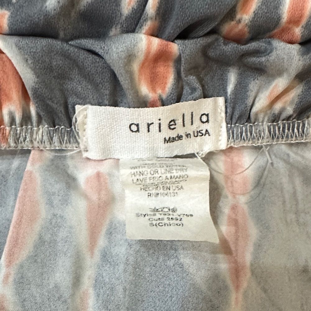 Ariella Coral/Grey Tie-Dye Strapless Top w/ Side Tie Size Small - Picture 12 of 12